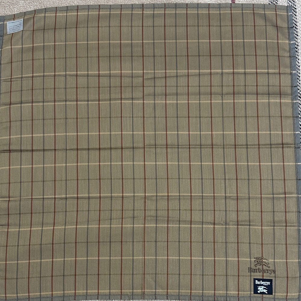 Burberry Tan and Brown Checkered Handkerchief